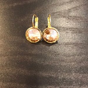 Gold and yellow stone earrings